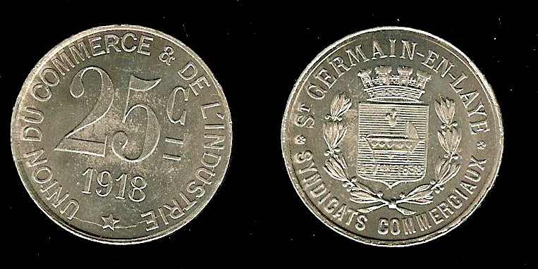 Saint-Germain-En-Laye Commercial and Industry Union 25 centimes